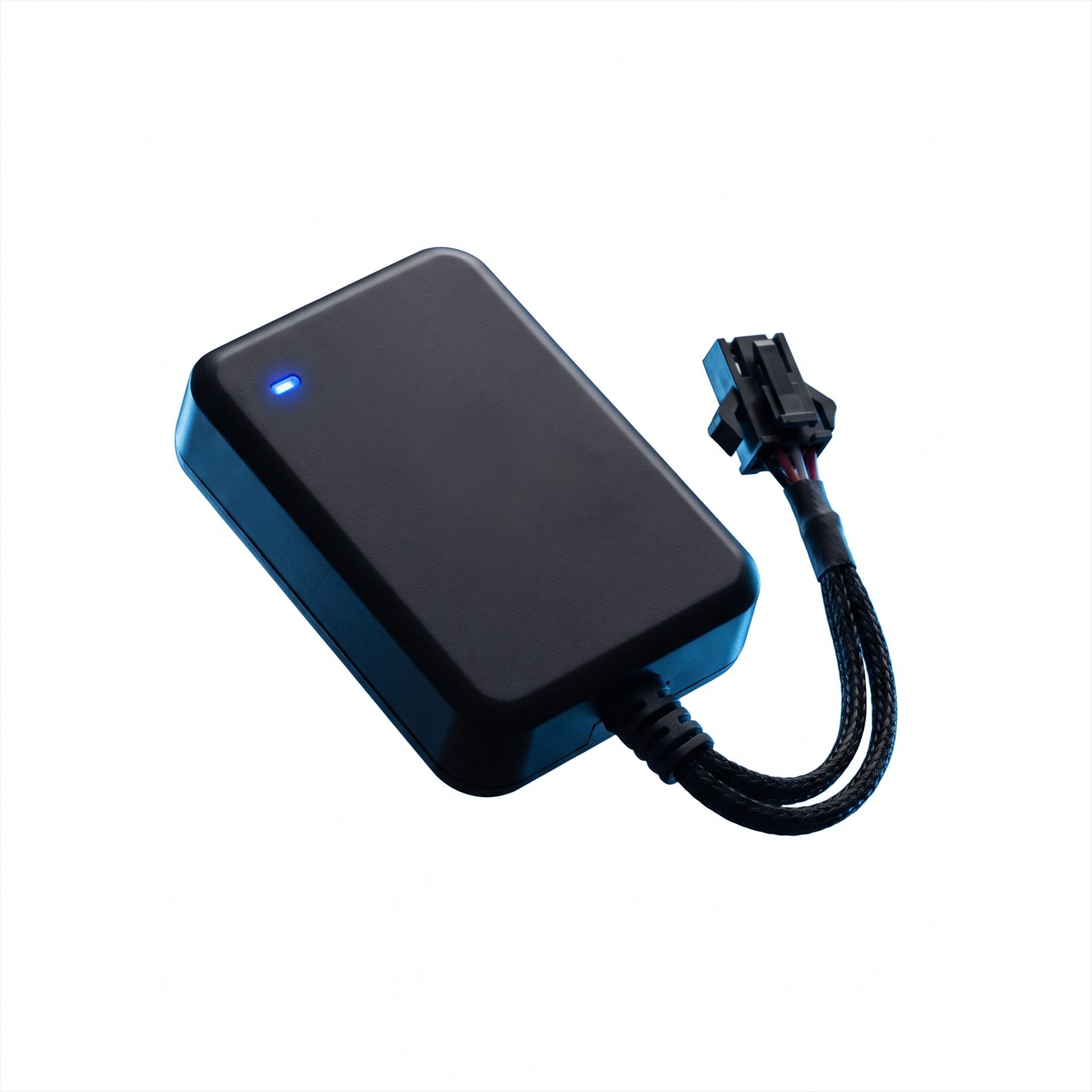 GPS Pilot vehicle tracker device with a blue status LED
